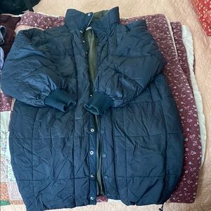 Free People Navy Blue Quilted Jacket